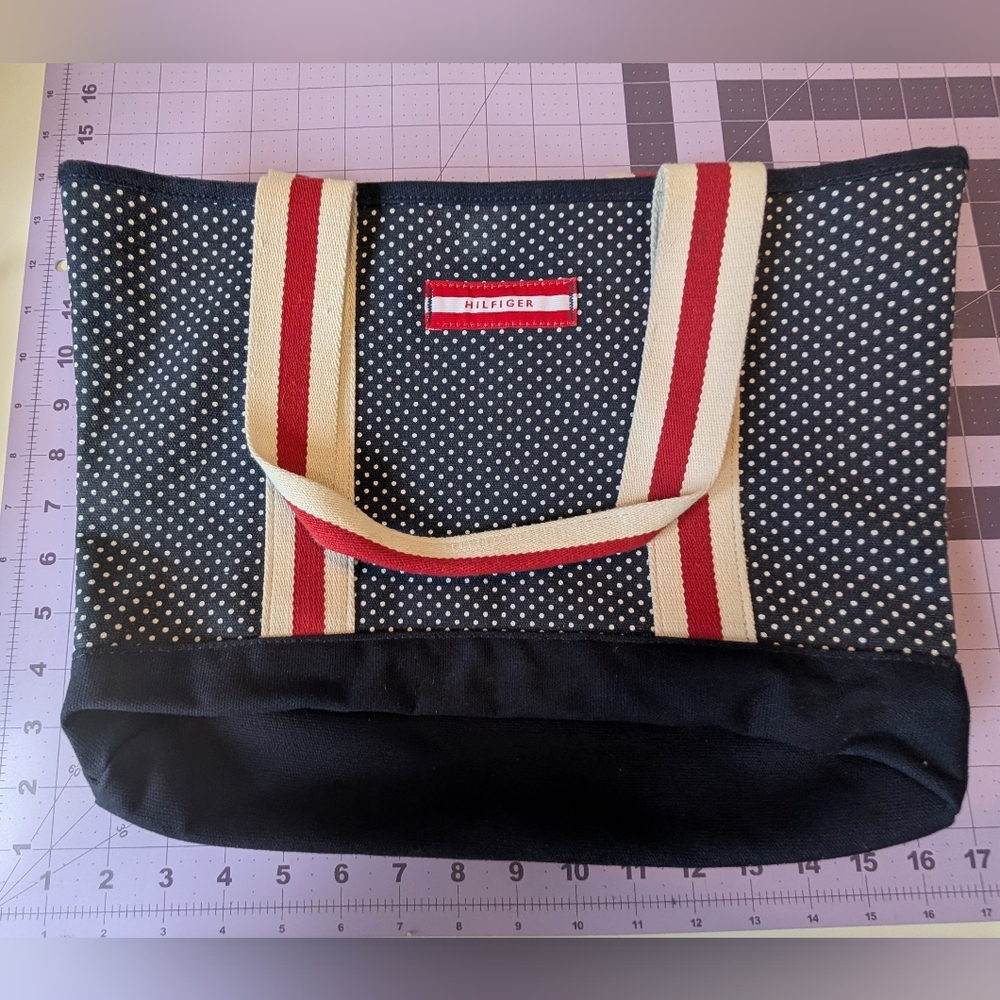 Tommy Hilfiger TOMMY GIRL Canvas Tote Bag beach bag Y2K vintage nautical blue